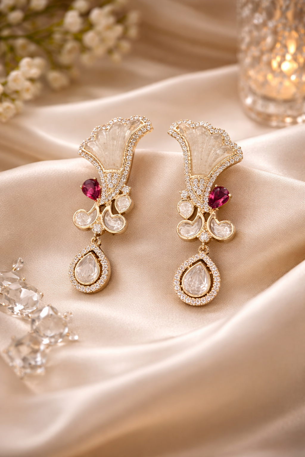 The Gulmarg Crimson Winged Pendant Set
