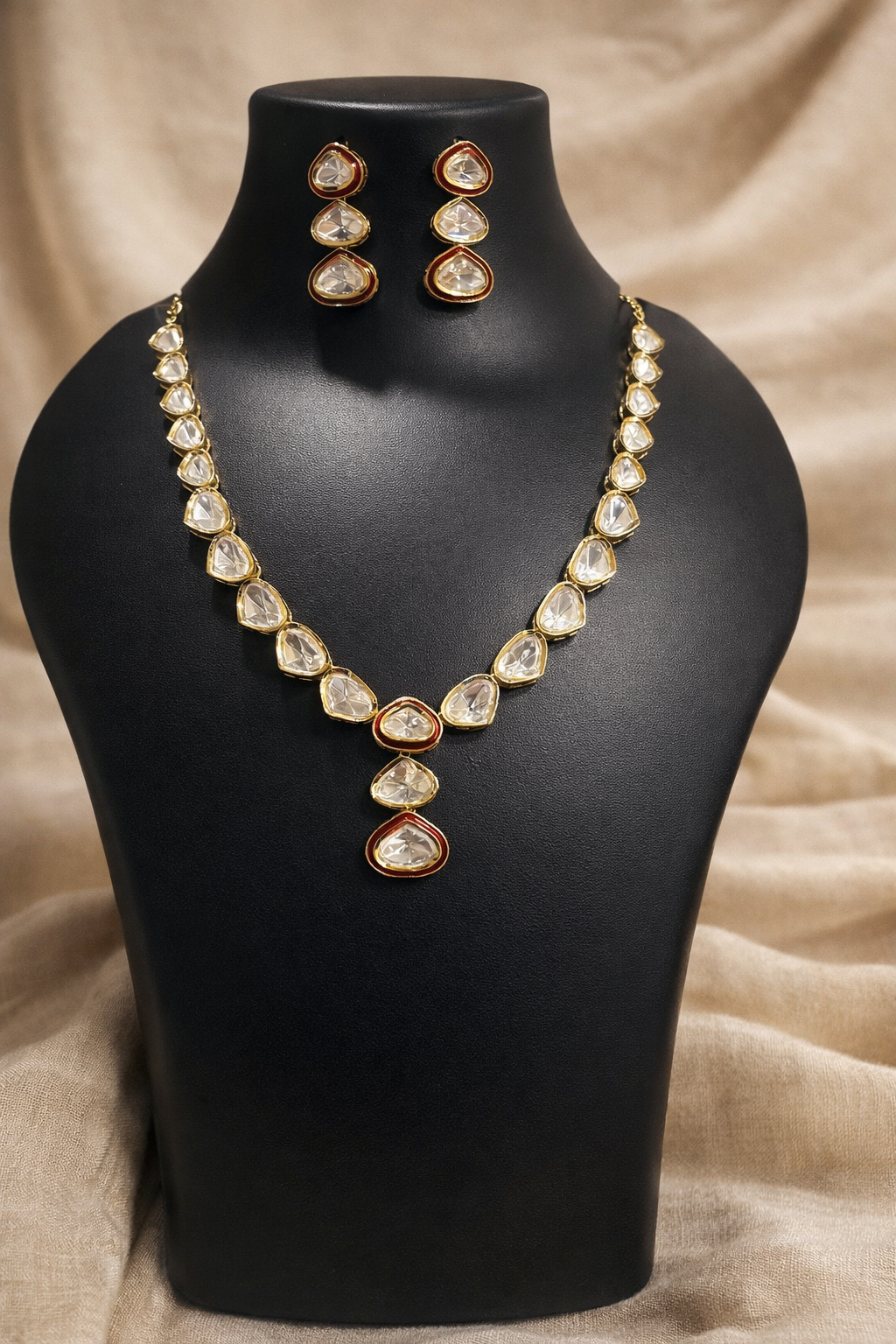 Meher Polki Elegance Set - Ruby Red