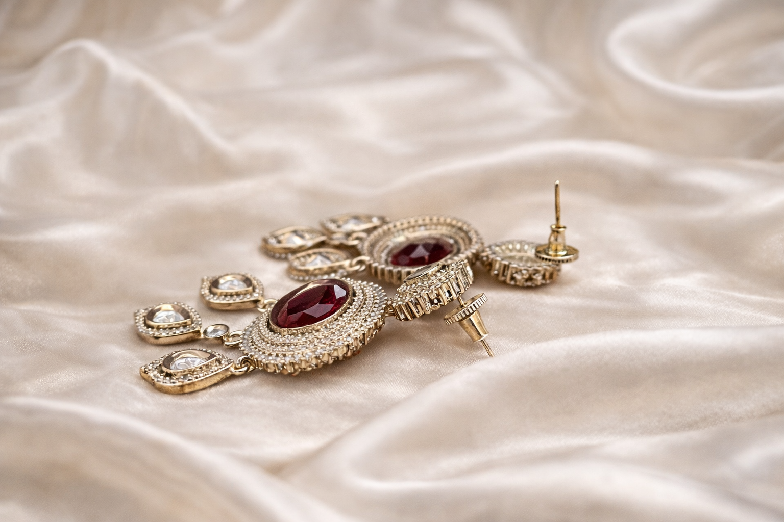 Gulmarg Royale Ruby Drop Earrings