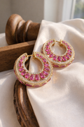 The Gul-e-Rubina Statement Hoops - Ruby Pink