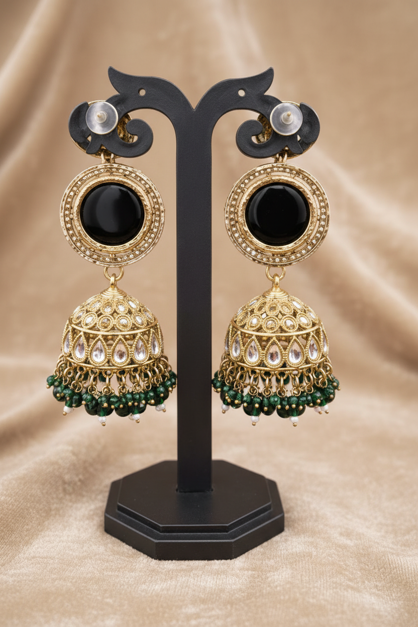 The Jahanara Royal Emerald Green & Pearl Choker Set