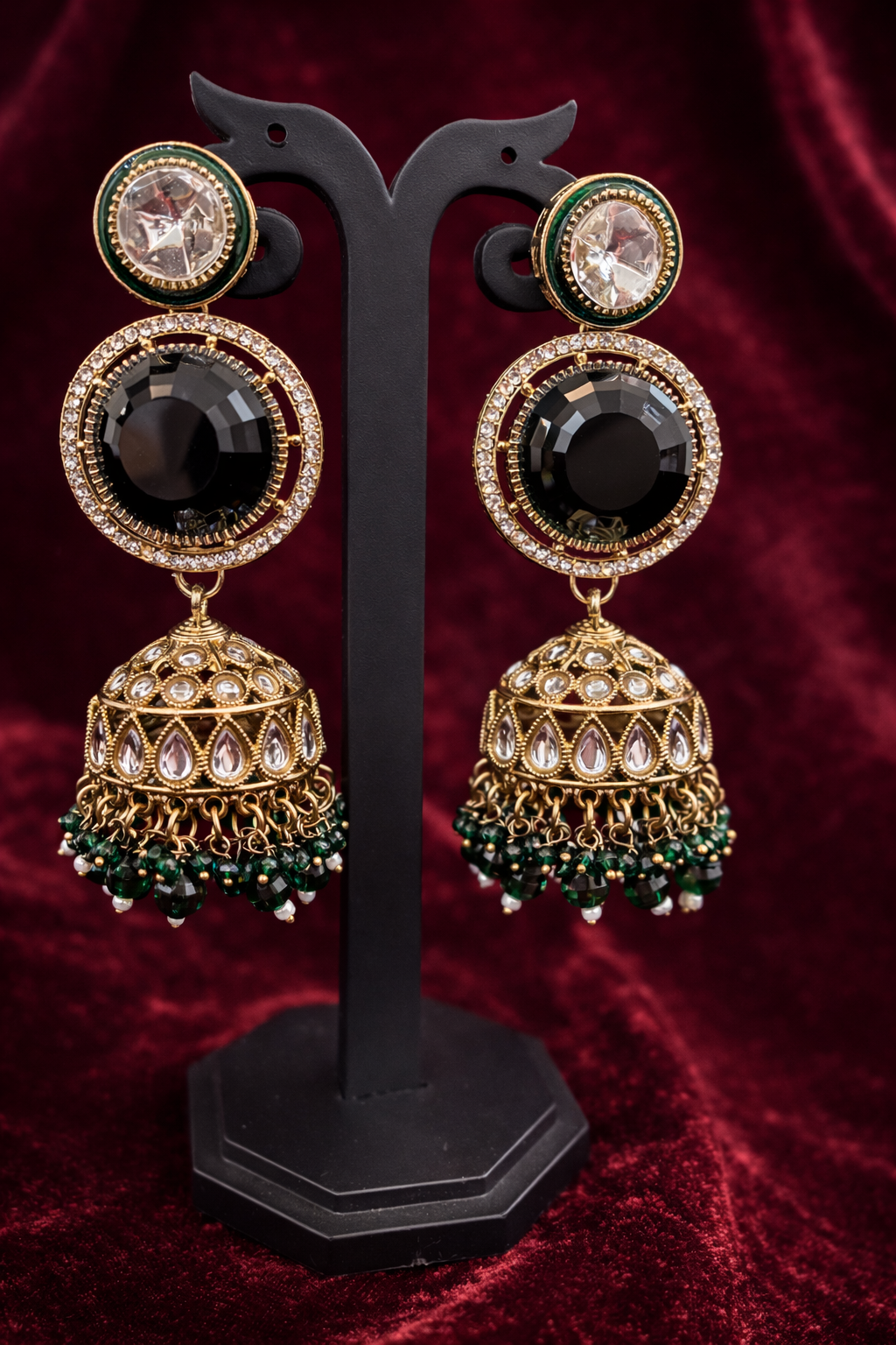 The Jahanara Royal Emerald Green & Pearl Choker Set