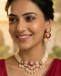 The Gulmarg Crimson Lotus Pearl Choker Set