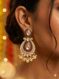 The Maharani Edit: Emerald & Ruby Polki Chandbalis