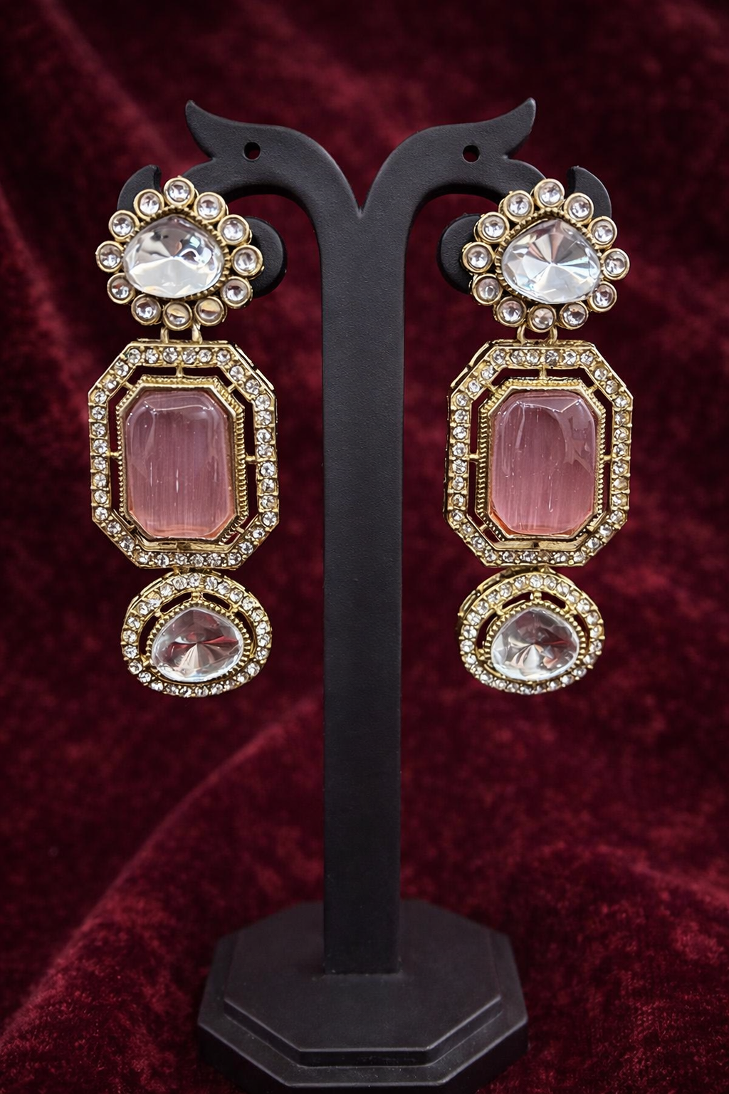 The Blush Pink Polki Rani Haar & Maang Tikka Set