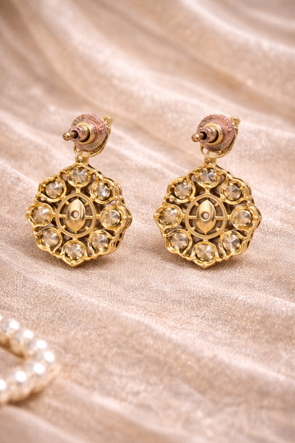 The Zoya Crystal Polki Drop Earrings